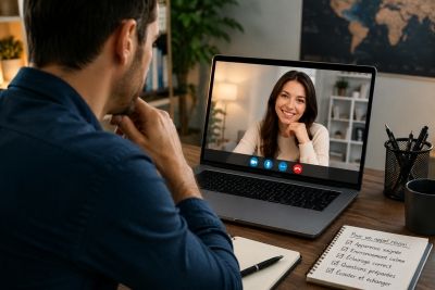 Premier Vidéo-Appel avec une Femme Ukrainienne