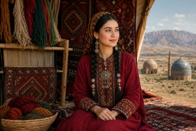 Femmes Turkmènes d'Asie Centrale
