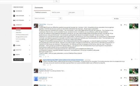 Les commentaires dans You Tube